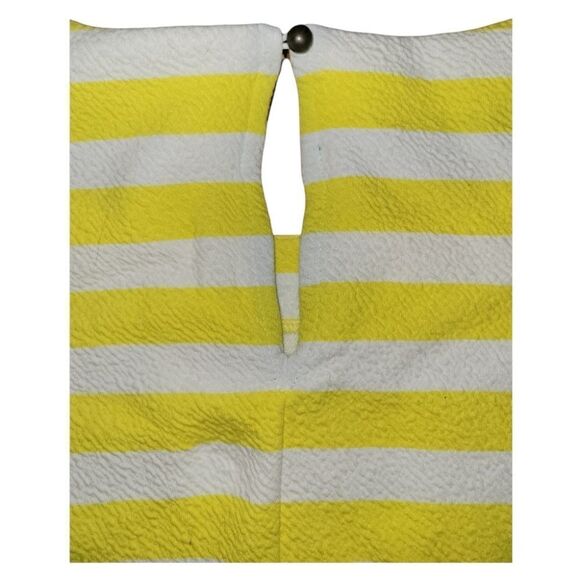 Anthropologie Postage Stamp Edie Butterfly Yellow White Stripe ShortSleeve Top L - Picture 3 of 9